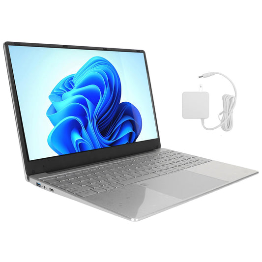 15.6 inch Laptop 1920*1080 FHD IPS Display, 12GB DDR4 256GB SSD Quad-Core Intel N5095 Processors, WiFi, Bluetooth, FingerPrint, Backlit Keyboard, Windows 11 Computer, 15" Lightweight Laptop, Silver