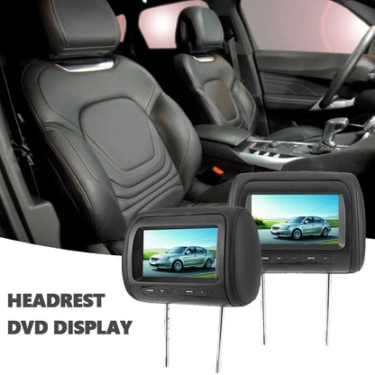 2pcs 7 in Wireless Control Adjustable Headrest LCD Video Monitor MP5 Display Black