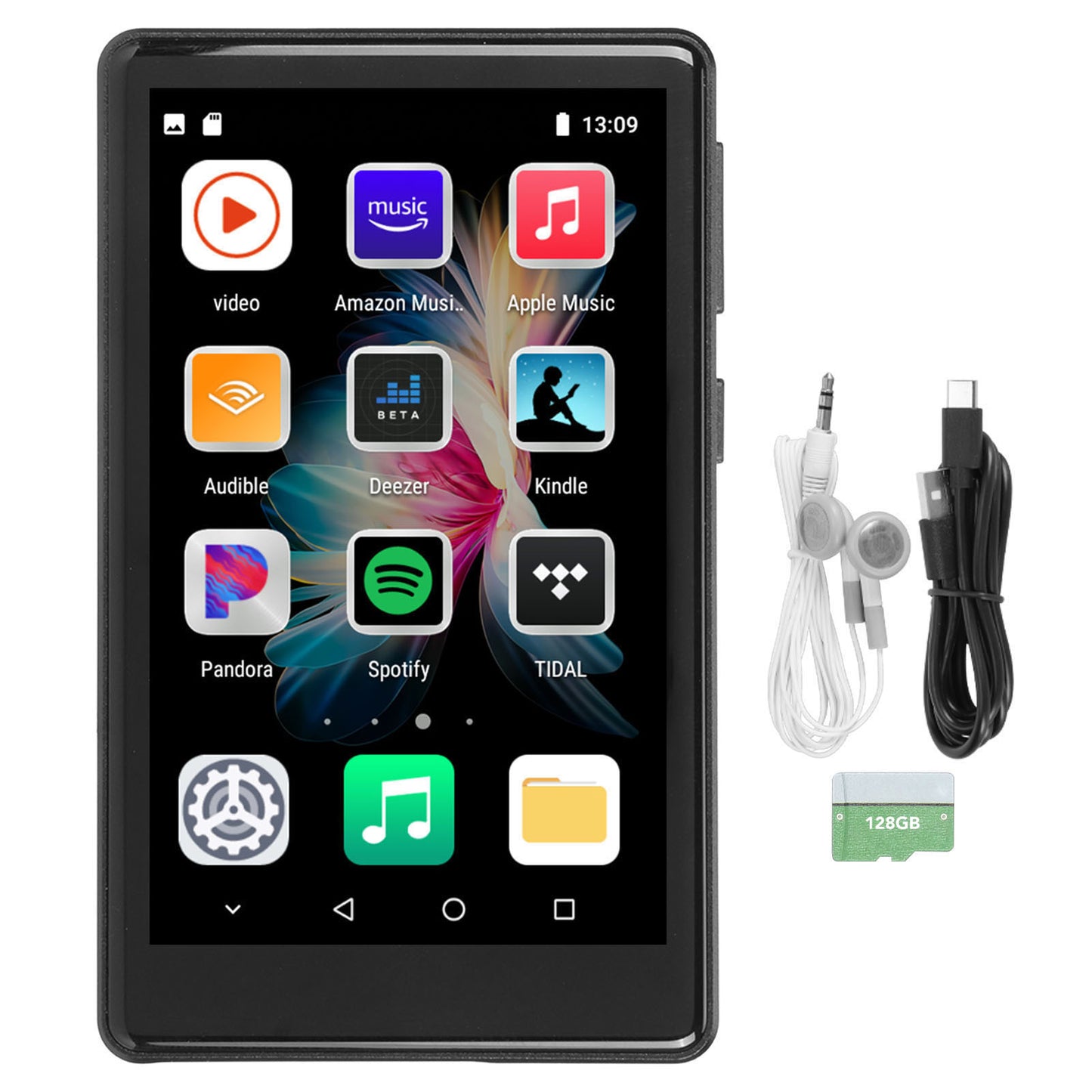 144GB MP3 Player with Bluetooth and WiFi, 4.0" Full Touchscreen MP3 MP4 Player for Kids, Android Music Player with Speaker, Browser, Audible, E-Book, Support Up to 256GB, Black