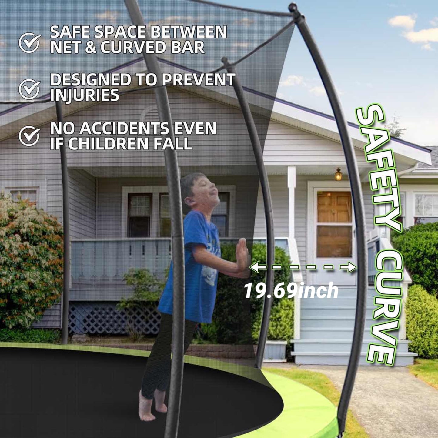 FAGINEY 12FT Trampoline High-Durability Safe and Large Backyard Trampoline with Enclosure Net and Ladder, Perfect for Kids and Adults, 1000lbs Weight capacity - Ideal for Outdoor Fun and Exercise